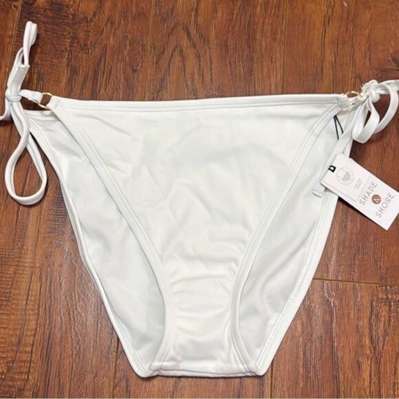 NWT Shade & Shore Women’s White Hip Tie Bikini Swim Bottom  - Size S 4/6 - Picture 5 of 11